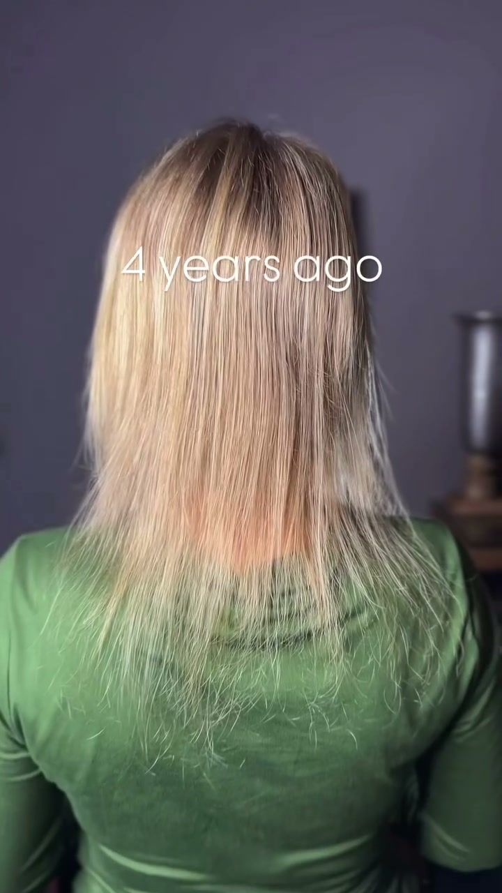 The client from behind four years ago: fine, light hair